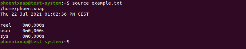 Using the source command to pass a file as an argument
